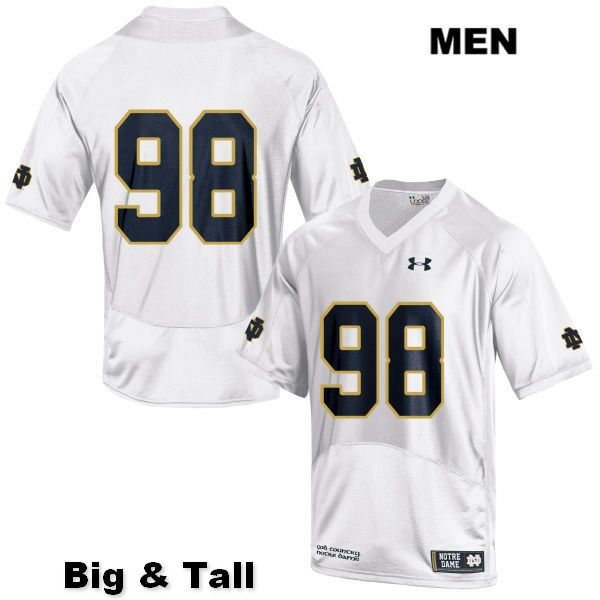 Men's NCAA Notre Dame Fighting Irish #98 Jamion Franklin Stitched College Under Armour Authentic White Big & Tall No Name Football Jersey BE10N75GO